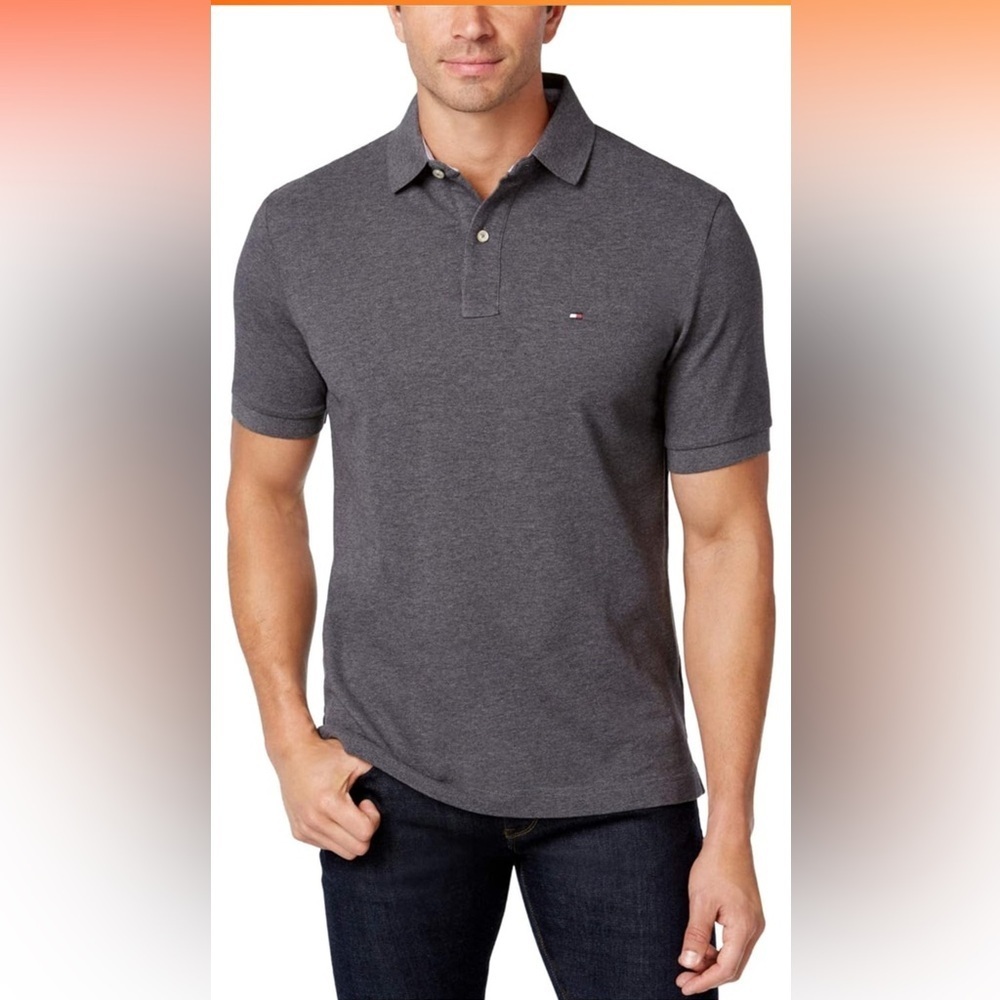 Tommy Hilfiger Men's Polo Shirt,Heather Grey, XX-Large Custom Fit